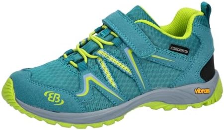 Brütting Jungen Wanderschuh Outdoorstiefel Rockwall, Petrol/Lemon, 25EU