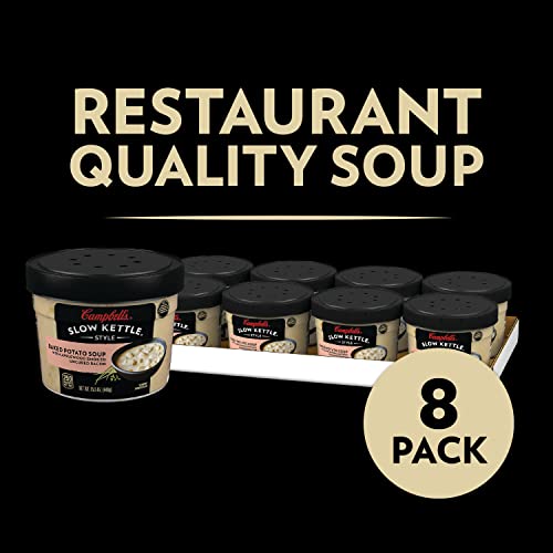 Campbell's Slow Kettle Style Baked Potato Soup With Applewood Smoked Uncured Bacon, 15.5 Oz Microwavable Bowl (Pack Of 8) #TOP1