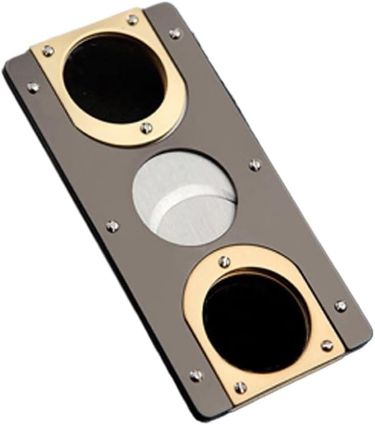Flame Lover Cuba Cigar Cutter Guillotine Puncher Scissors Knife Stainless Steel Sharp Blades for Men Gift Smoking Accessories(A)