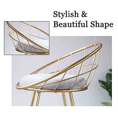 Tabourets de bar ensemble de 2 en velours avec repose-pieds doré 65cm