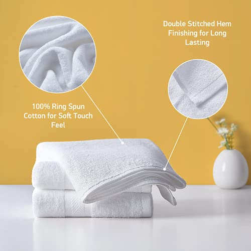 Acanva Organic Cotton Bath Sheets Soft Hotel Spa Bathroom Towel Set, 27" X 54", White, 2 Pack #TOP3