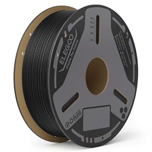 ELEGOO Carbon Fiber PLA 3D Printer Filament 1.75mm Black 1KG, PLA-CF | Easy to Print PLA-CF Strong & High Dimensional Accuracy +/- 0.02mm, 1kg Spool(2.2lbs), Fits for Most FDM 3D Printers