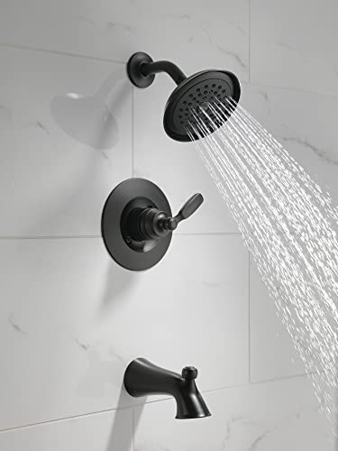 Delta T14432-BL Woodhurst Tub Shower Trim, Matte Black - 2