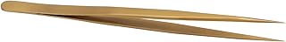 Hyuduo Straight Pointed Tip Tweezer with Alloy Resistance Magnetic Resistance for Mobile Phone Motherboard Fingerprint Repair Splinter Removal (Gold)