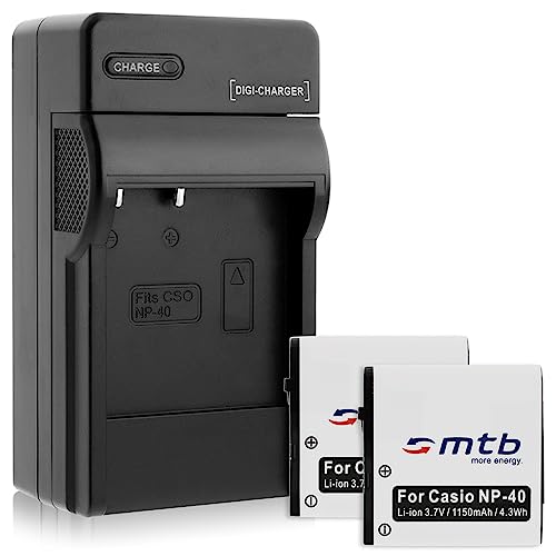 2 Batteries + Chargeur (Auto/Secteur) pour NP-40 / BenQ, Jay-Tech, Easypix, Medion, Rollei, Silvercrest... - v. liste