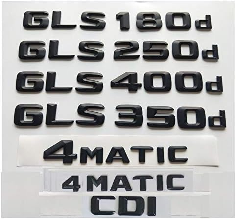 Auto-Emblems - 3D Black for Benz GLS180d GLS200d GLS220d GLS250d GLS280d GLS300d GLS320d GLS350d GLS400d GLS450d AMG CDI 4MATIC (1pair TURBO AMG)