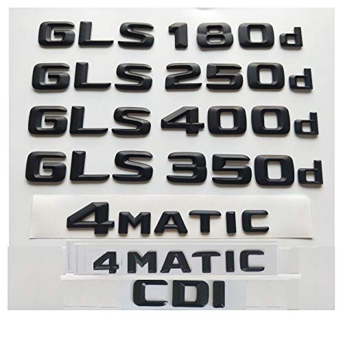 Auto-Emblems - 3D Black for Benz GLS180d GLS200d GLS220d GLS250d GLS280d GLS300d GLS320d GLS350d GLS400d GLS450d AMG CDI 4MATIC (1pair TURBO AMG)