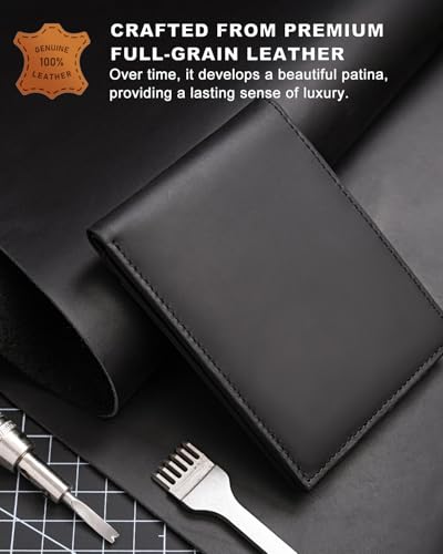 Wallet for Men, Leather Bifold Men's Wallet with RFID Blocking, Cash Slots, ID Window3