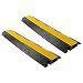 Cable Protector Floor Cover Ramp - 1 Channel Cable Protector Rubber Floor Cord Concealer - Heavy Duty Cable Protector Wire/Hose/Pipe Hider Driveway Protective Covering Armor - Pyle PCBLCO102X2 (Pair)