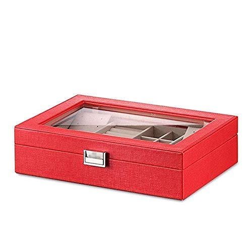 Boîte de rangement en bois et verre pour montre et bijoux