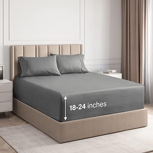 CGK Unlimited King Size Bedding Set Charcoal Grey - Kingsize Duvet Cover Bedding Set 3 PCS With Pillowcases - Ultra Soft Anti Allergic Non Iron Luxury Microfiber