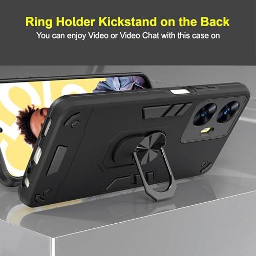 Image of NDCOM for Realme C55 Back Cover | Realme Narzo N55 Back Cover | Premium Realme C55 Cover | Ring Holder Case