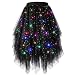 Beipegin Tüllrock Damen Lichterkette mit LED Unregelmäßig Tüll Röcke Lagenrock Ballett Tutu Faltenkleid Midirock Karneval Halloween Kostüm Fasching Party-Batterie Nicht Inbegriffen