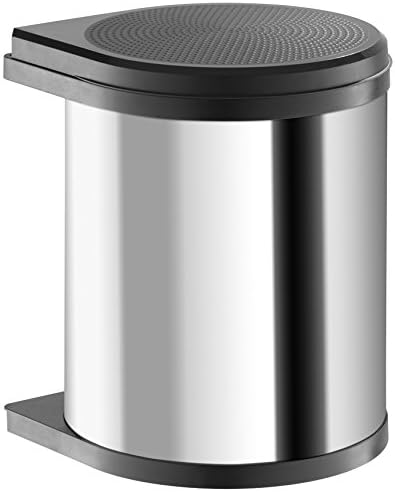 Hailo Kitchen Waste bin, Polished stainless steel, Black, One Size