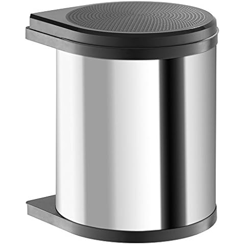 Hailo Mono Küchen-Abfalleimer, Edelstahlpoliert, Schwarz, One Size Cover