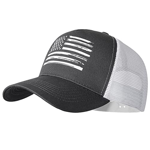 Image of VIONLAN Baseball Cap American Flag Trucker Hat for Men Women 3D Embossed Logo Adjustable Outdoor Mesh Snapback Hat