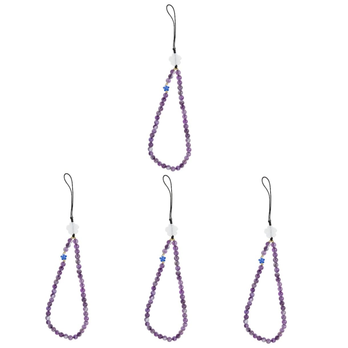 Angoily Amatista Teléfono Móvil Encanto Acollador Lanyards Para Celular Para Colgar En El Cuello Cordón De Muñeca Clave Decoración Telefono Colgando Colgante Piedra Violet