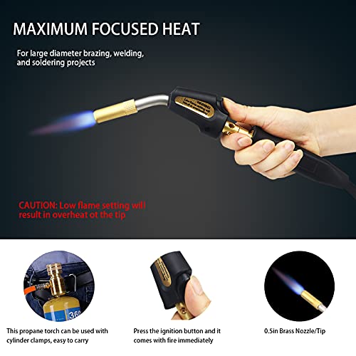 Koakomi Mapp Welding Propane Torch With Self-Ignition Welding Torch 1.5M Hose Length Adjustable For Welding, Hvac, Brazing, Barbecue Or Plumbing #TOP3