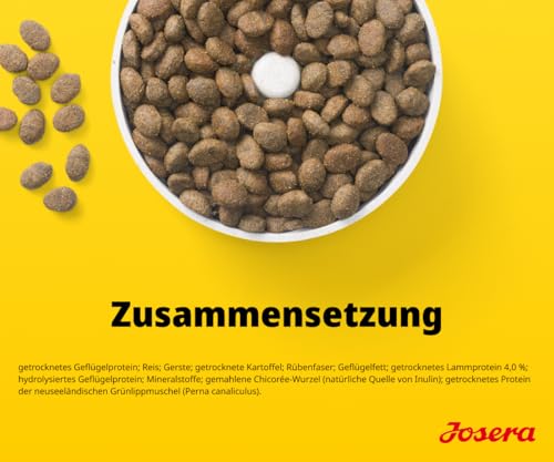 JOSERA Adult Large Optiness Lamm & Reis (1 x 12,5 kg) | Premium Trockenfutter für ausgewachsene Hunde | eiweißreduziert | weizenfrei | wertvolle Fettsäuren | XL-Kroketten gegen Schlingen | 1er Pack