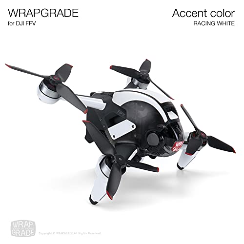 WRAPGRADE Skin Kompatibel z DJI FPV | Accent Color (RACING WHITE)