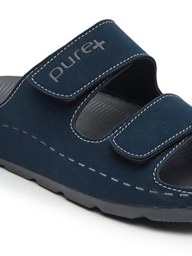 Image of URJO PURE Men's Sliders /Slippers Lightweight Super Flexible Arch Support Durable Anti Skid & Stylish Dailywear Sliders /Slippers for Men (URJO by Welcome)