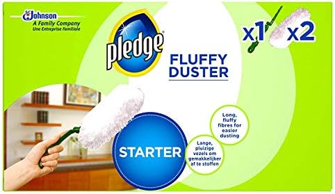 Pledge Fluffy Duster Starter Pack Including 1 Handle and 2 Refills