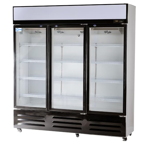 CLEITON® Armario Expositor Refrigerado 1000 Litros | 3 Puertas Cristal | Ventilado Aire Forzado | Armario Refrigerador | Vitrina Expositora Refrigerada | Nevera Frigorifica Industrial