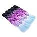 Jumbo Braiding Hair (Black/Purple/Light Green) 5pcs Jumbo Braid Hair Ombre Colors Kanekalon Braiding Hair Extensions