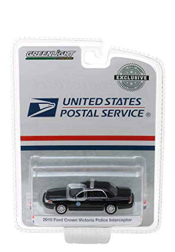 2010 Ford Crown Victoria Police Interceptor United States Postal Service Black Hobby Exclusive 1/64 Diecast Model Car by Greenlight 29971