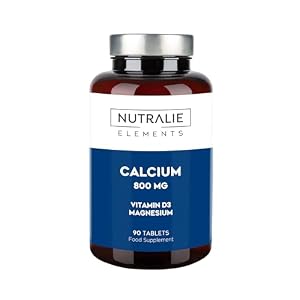 Calcium 800 mg mit Magnesium und Vitamin D | Erhaltung von Normalen Knochen, Zähnen und Muskeln mit hoher Absorption Kalzium, Magnesium und Vitamin D3 | 90 Tabletten Nutralie
