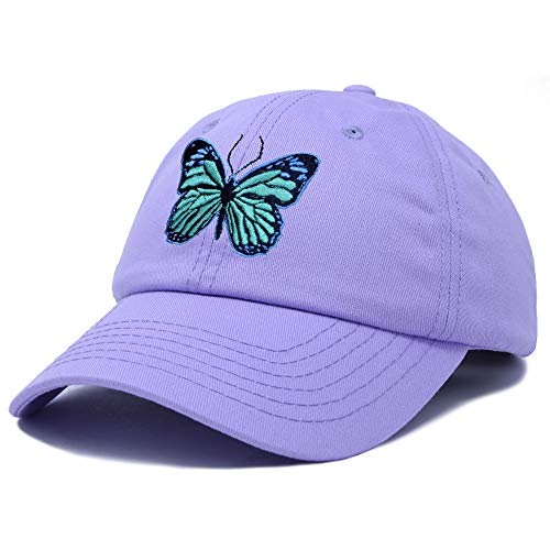 Dalix Exotic Blue Butterfly Hat Womens Gift Embroidered Girls Cap In Lavender #TOP3
