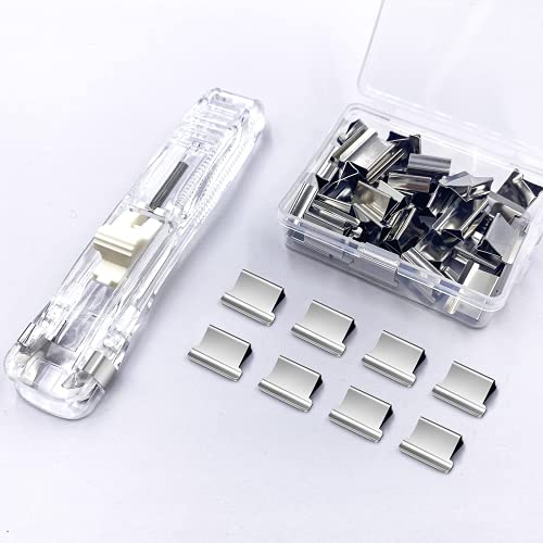 Büroklammern, Mini-Hefter mit 50 Stück wiederverwendbaren Heftklammern für Schreibtisch, zum Drücken, mit Entferner, klein, niedlich, Büro, Schule, Collegebedarf Cover