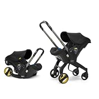 Doona+ Baby Car Seat & Travel Stroller Nitro Black - Convertible 0+ Car Seat and Pram with 5 Point Safety Harness - Ergonomic Pushchair and Travel System - ISOFIX Base Sold Separately