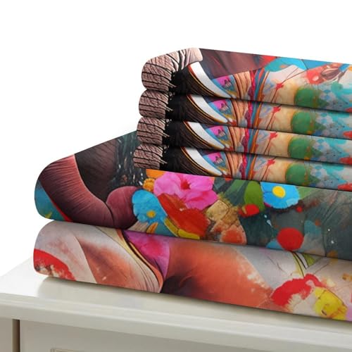 Linge de lit éléphant imprimé 3D en microfibre super douce haute densité 140x200 - 7