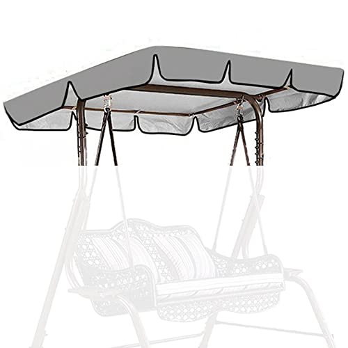 O·Lankeji Toile de Rechange pour Balancelle, 2 Places et 3 Places, Toit Balancelle de Jardin, Impermeable Couverture Auvent (Couleur : Gris, Size : 195x125x15CM) Cover