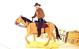 iGifts And Cards Inspirational Cowboy 3D Pop Up Greeting Card - All Occasion, Happy Birthday, Friend