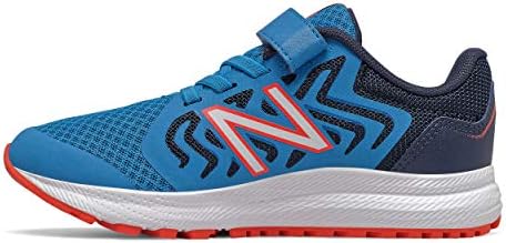 New Balance Kid's 519 V2 Hook and Loop Running Shoe, Vision Blue/Natural Indigo/Neo Flame, 2 Infant