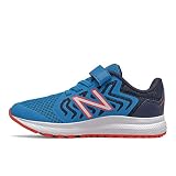New Balance Kid's 519 V2 Hook and Loop Running Shoe, Vision Blue/Natural Indigo/Neo Flame, 2 Infant
