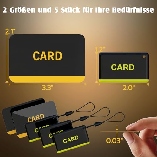 Anweller RFID Karte, Schwarz mit Gelber Beschriftung, 13.56Hz Zugangskarte, 5 Stück Set mit Schlüsselband, Sicherheitskarte für Zugangskontrolle – Bild 3