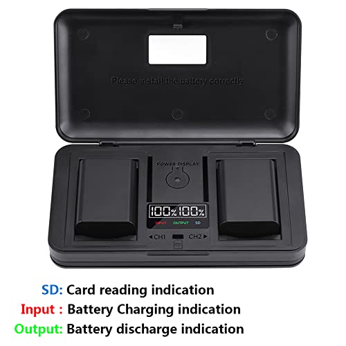 CITYORK 2 baterias NP-FW50 de substituição 2000mAh + carregador USB duplo com tela LCD, carregador d