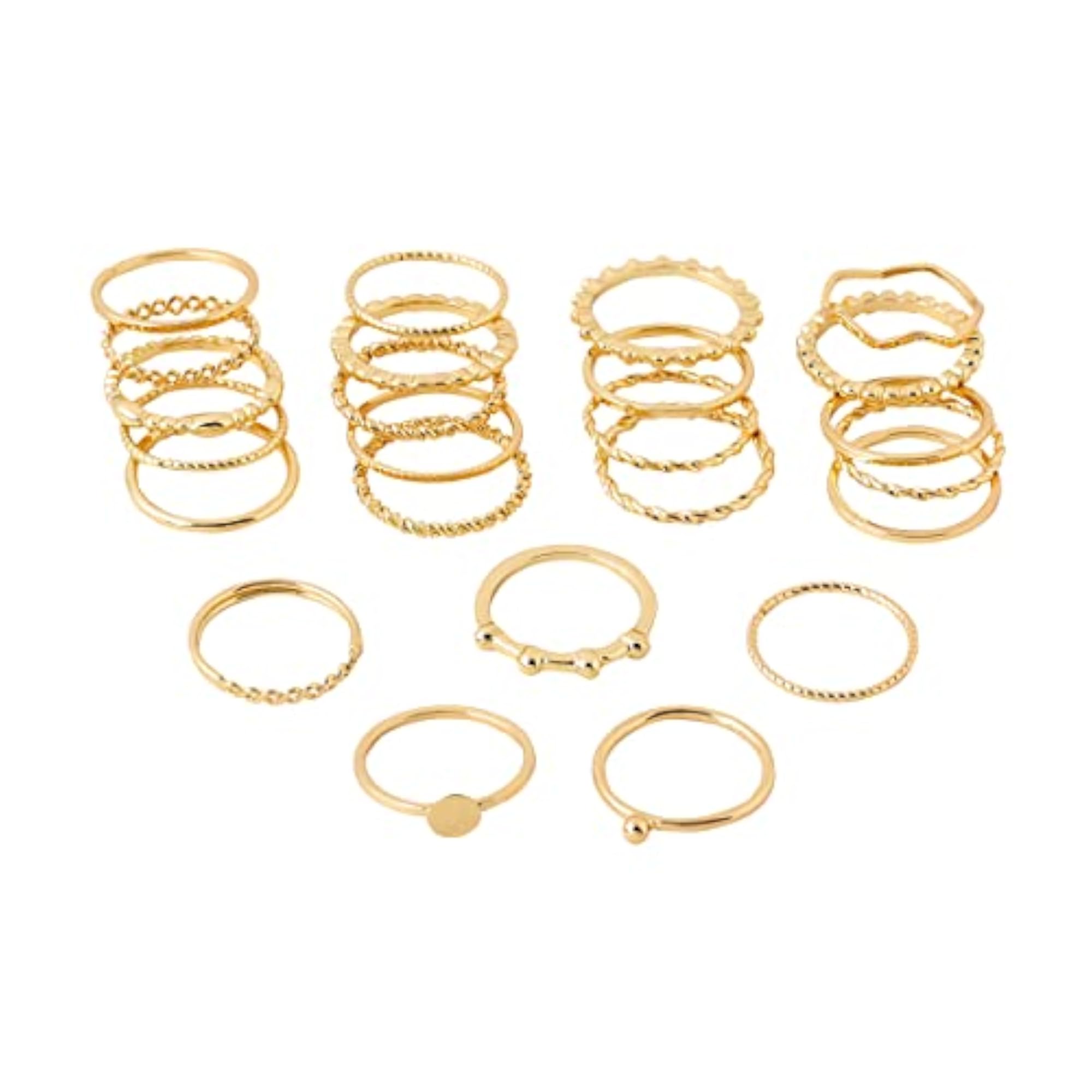 Knuckle Ring Set Combo Plated 24 Pcs Birthday