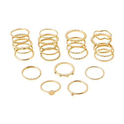 Knuckle Ring Set Combo Plated 24 Pcs Birthday