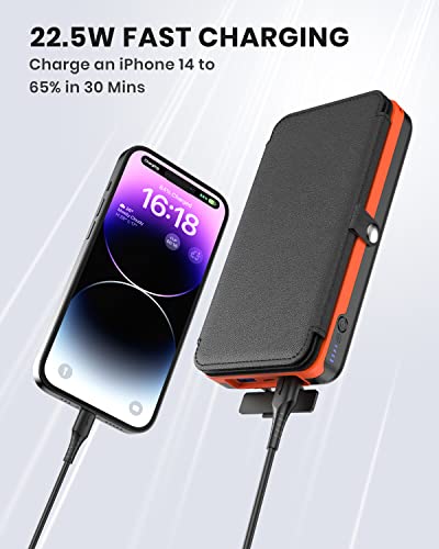 Solar Charger 27000Mah Power Bank – Hiluckey 22.5W Fast Charging Portable Phone Charger With 4 Solar Panels Usb C Pd External Battery Pack With 3 Usb Outputs For Iphone Samsung Tablet #TOP1