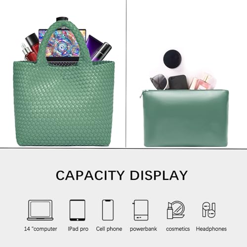 Image of JINMANXUE Fashion Woven Bag Shopper Bag Travel Handbags and Purses Women Tote Bag Large Capacity Shoulder Bags