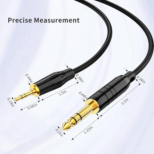 Cable de audio estéreo 1/8 a 1/4 de 3.3 pies miniatura 4