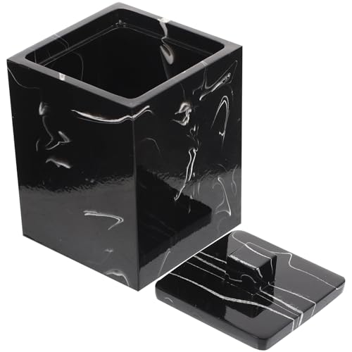 iplusmile 大理紋綿棒 収納ケース 耐摩耗性軽量綿棒ホルダー まようじオーガナイザー 家用浴室 屋外対応コンパクト収納ボックス