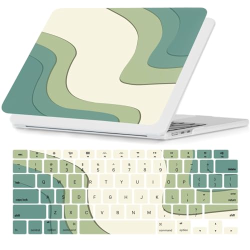 Funda MacBook Pro 16 A2141 evita arañazos con carcasa rígida ola verde