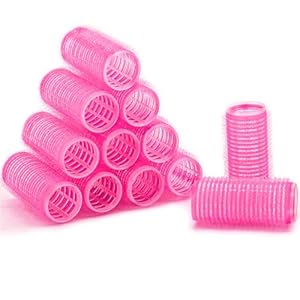 Hair Rollers, 12 Pack Salon Hair Dressing Curlers, Self Grip Hair Roller Sets, Hair Curlers, DIY Curly Hairstyle, Colors May Vary, Small