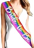 Rainbow Bride Sash LBGTQ - Bride to Be Satin Sash - Bachelorette Party Decorations & Supplies, A: Rainbow (Bride to Be), One Size Fits Most