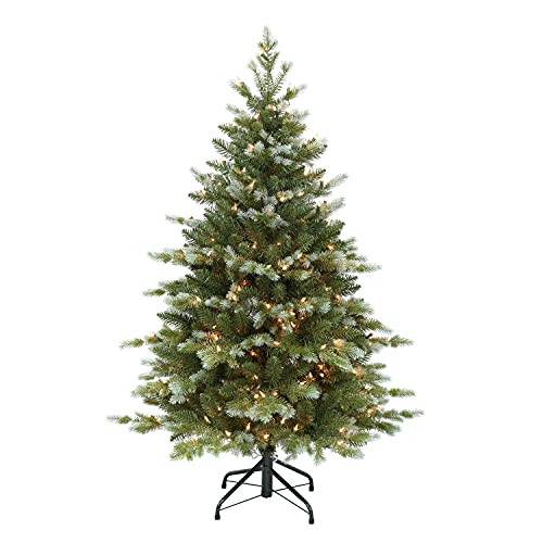 Puleo International Pre-Lit 4.5' Colorado Blue Spruce Artificial Christmas Tree, Blue/Green #TOP25